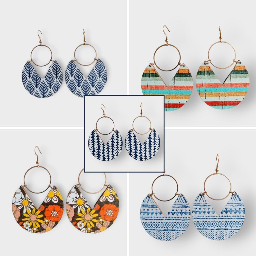 Wholesale Lot of 41 Earrings Assorted Pattern Floral‎ Stripes Aztec Southwestern
